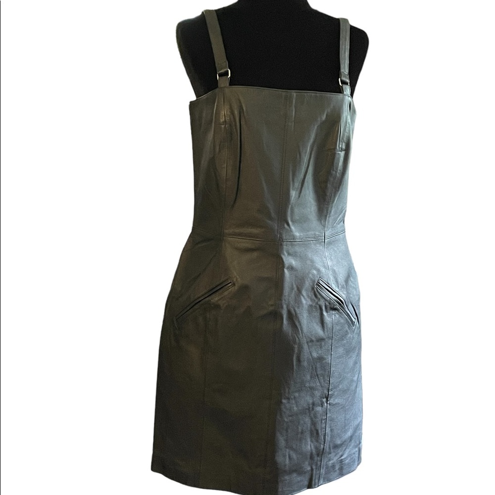 90s Leather Jumper Dress - Picture 3 of 5